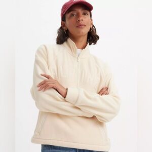 NWT Levi’s Alpine Gold Tab Summer 1/4 Zip Relaxed Fit Beige Sweater Sz S